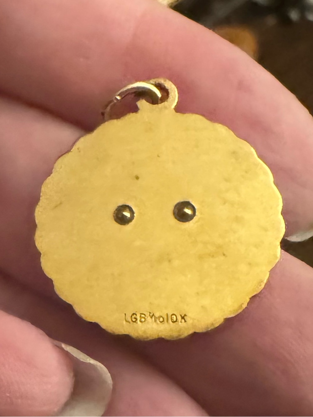 Vintage LGB Balfour 1/10 10K Gold Filled Scalloped Charm Pendant